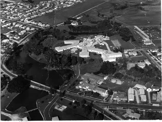 An aerial view of The ‘new’ Spencer hospital, circa 1950.
